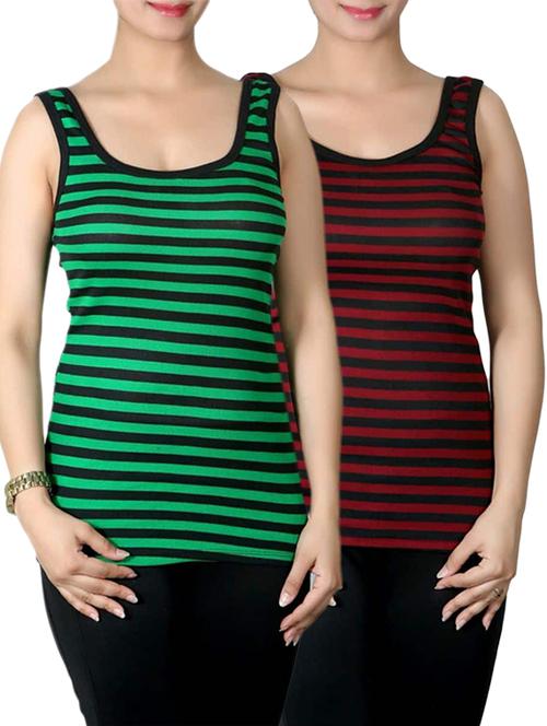 set of 2 multicolored cotton tank tee - 12963914 - Very Small Image - 1