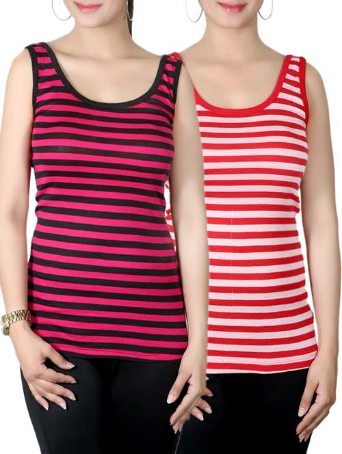 set of 2 multicolored cotton tank tee - 12963923 - Very Small Image - 1