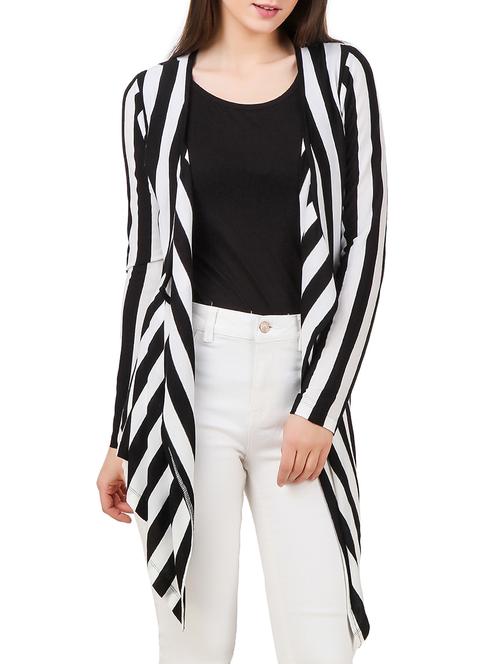 white striped jersey waterfall shrug - 12964746 - Very Small Image - 1