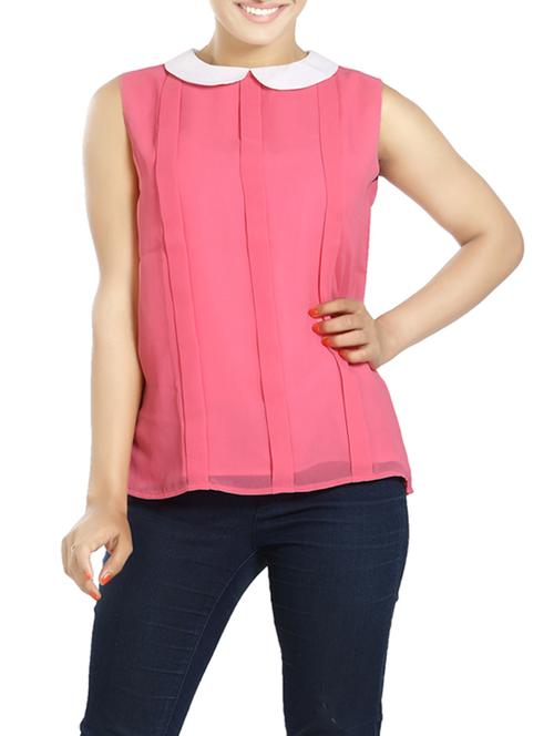 pink georgette regular top - 12965022 - Very Small Image - 1