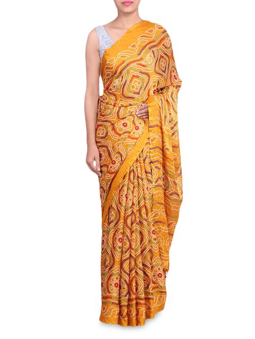 blue georgette printed saree - 1296541 - Very Small Image - 1