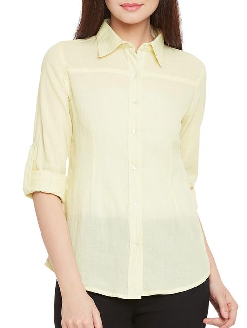 light yellow cotton shirt - 12966220 - Very Small Image - 1
