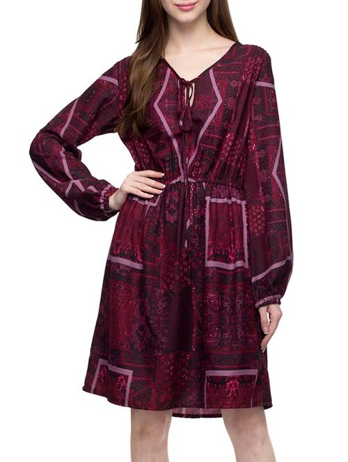 multicolored printed a-line dress - 12970481 - Very Small Image - 1