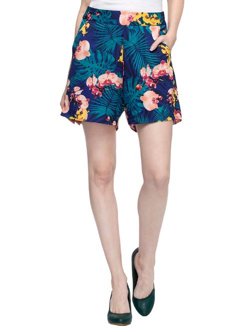 blue printed polyester regular short - 12970508 - Very Small Image - 1