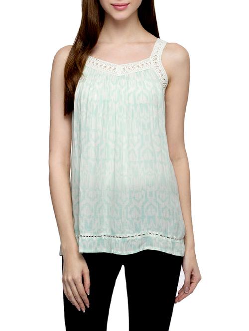 light blue printed viscose regular top - 12970585 - Very Small Image - 1