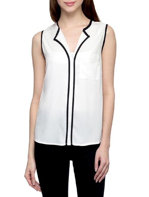 white polyester regular top - 12970586 - Very Small Image - 1