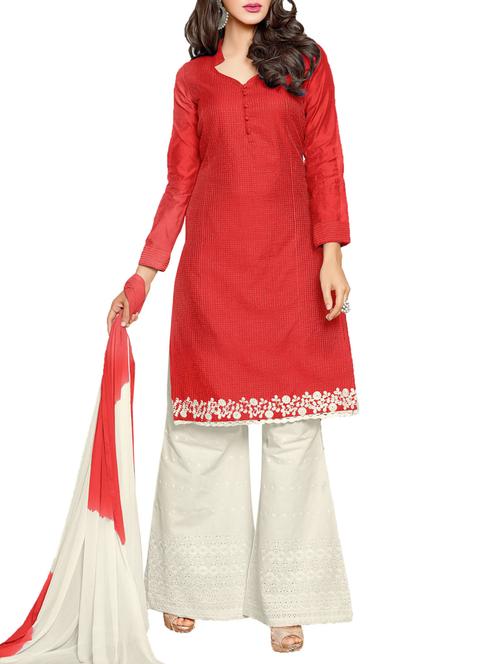 red embroidered suit set - 1297062 - Very Small Image - 1