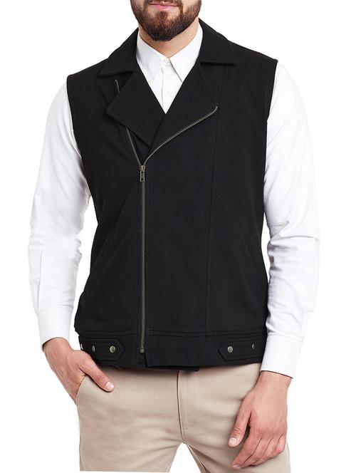 black cotton casual jacket - 12971499 - Very Small Image - 1