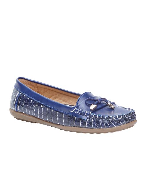 blue pu slip on moccasins - 12971532 - Very Small Image - 1