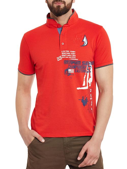 red cotton printed t-shirt - 12971847 - Very Small Image - 1