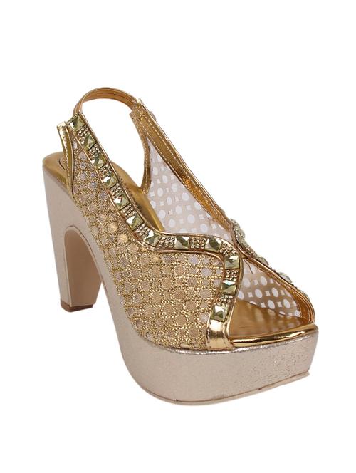 gold fabric back strap sandals - 12972990 - Very Small Image - 1