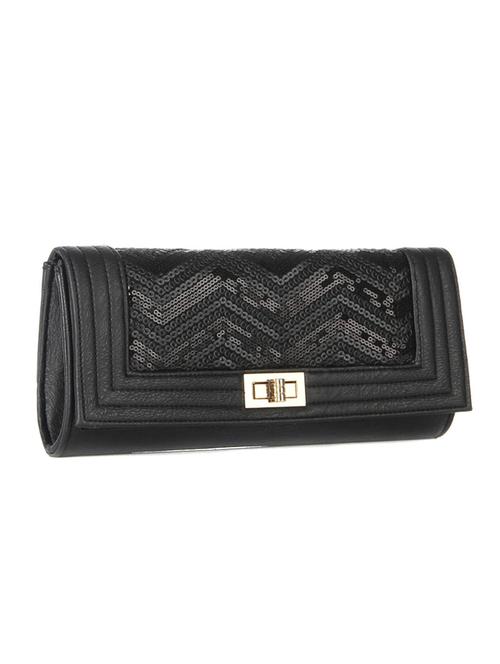 black leatherette clutch - 12973586 - Very Small Image - 1