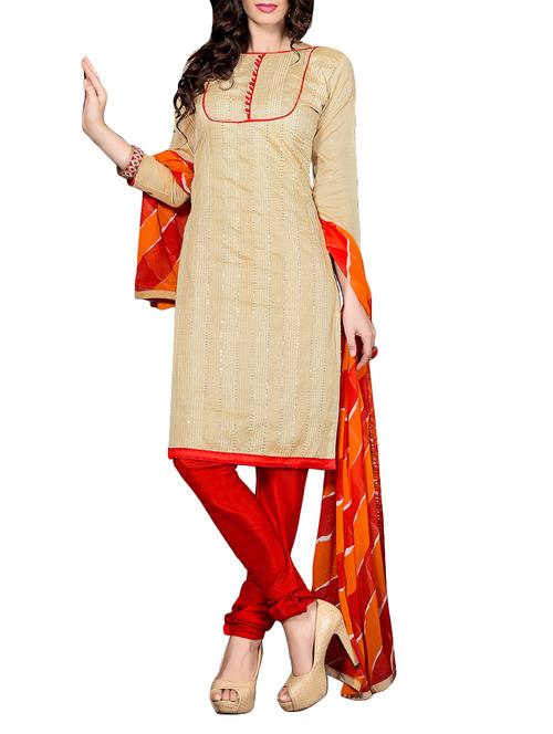 multicolored chanderi suit set - 1297369 - Very Small Image - 1