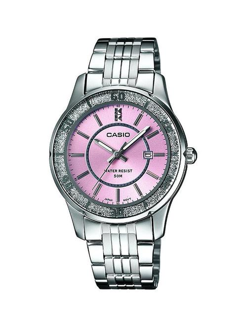 casio enticer analog pink dial women's watch - ltp-1358d-4avdf (a805) - 12974013 - Very Small Image - 1