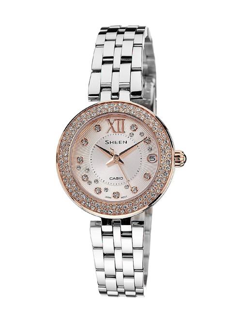 casio sheen analog white dial women's watch - she-4515d-7audr (sx116) - 12974031 - Very Small Image - 1