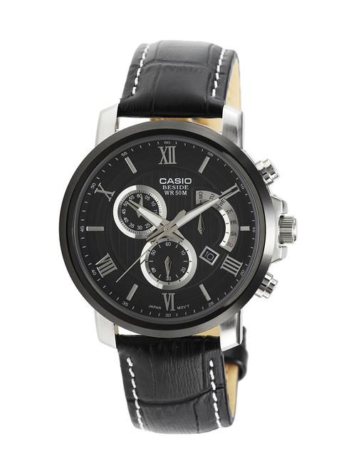 casio enticer black dial men's watch - bem-507bl-1avdf (bs125) - 12974045 - Very Small Image - 1