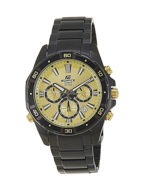 casio edifice chronograph gold dial men's watch - efr-534bk-9avdf (ex173) - 12974054 - Very Small Image - 1