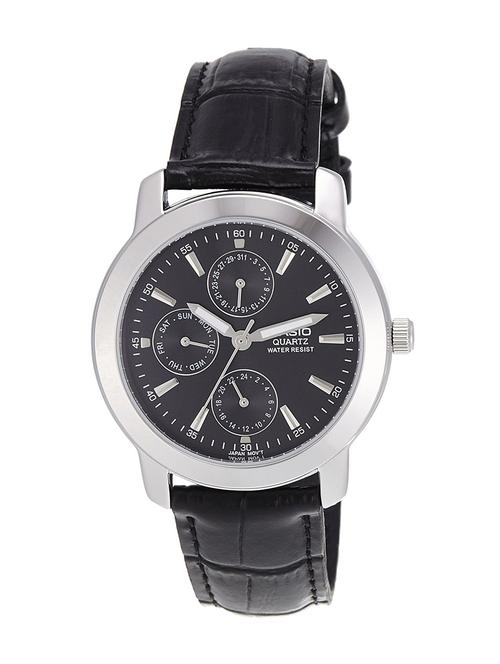 casio enticer black dial men's watch - mtp-1192e-1adf (a167 - 12974071 - Very Small Image - 1