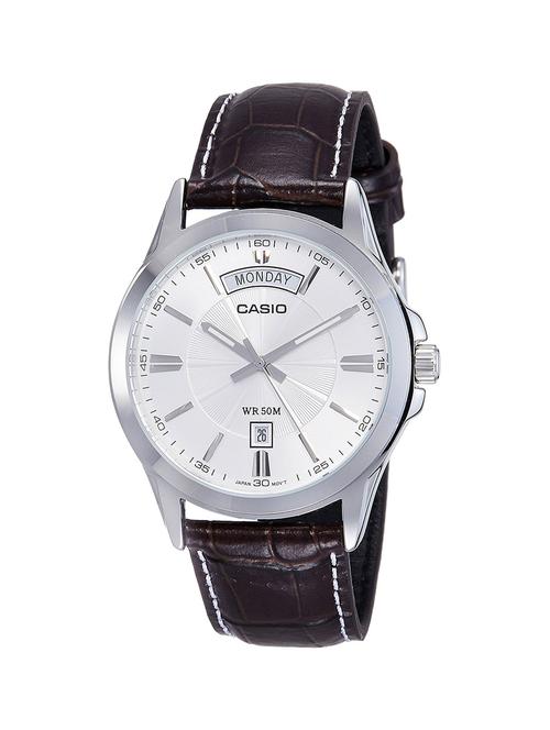casio enticer analog silver dial men's watch - mtp-1381l-7avdf (a845) - 12974087 - Very Small Image - 1