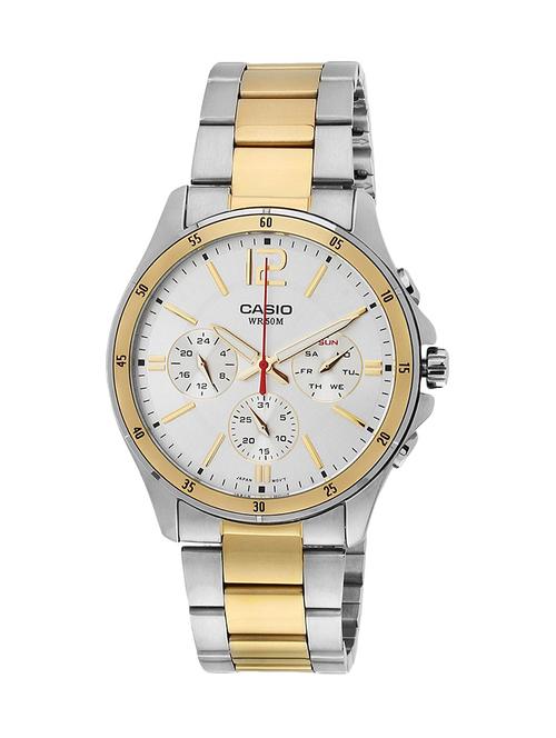 casio enticer analog white dial men's watch - mtp-1374sg-7avdf(a954) - 12974091 - Very Small Image - 1