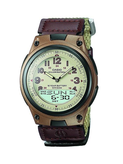 casio youth analog-digital beige dial men's watch - aw-80v-5bvdf (ad125) - 12974093 - Very Small Image - 1