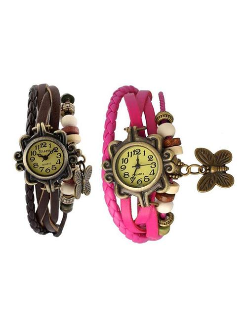 jay creation multi color leather belt women's analog watch pack of 2 - 12974142 - Very Small Image - 1
