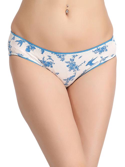 white printed cotton bikni panty - 12975080 - Very Small Image - 1