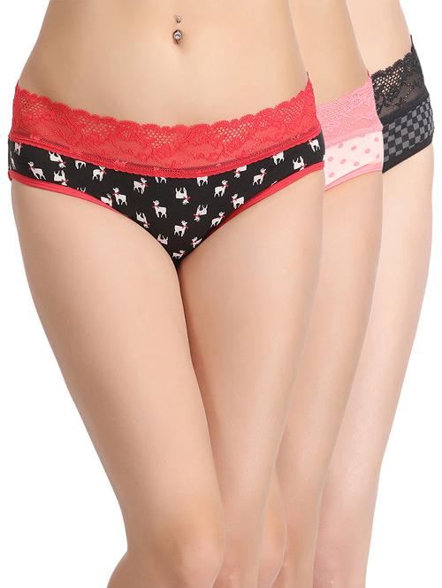 set of 3 multicolored cotton panties - 12975128 - Very Small Image - 1
