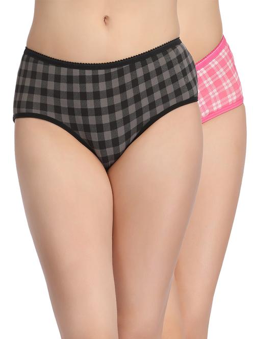 set of 2 multicolored checkered nylon panties - 12975146 - Very Small Image - 1
