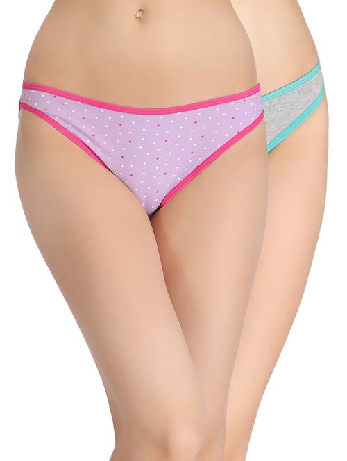 set of 2 multicolored printed cotton panties - 12975149 - Very Small Image - 1
