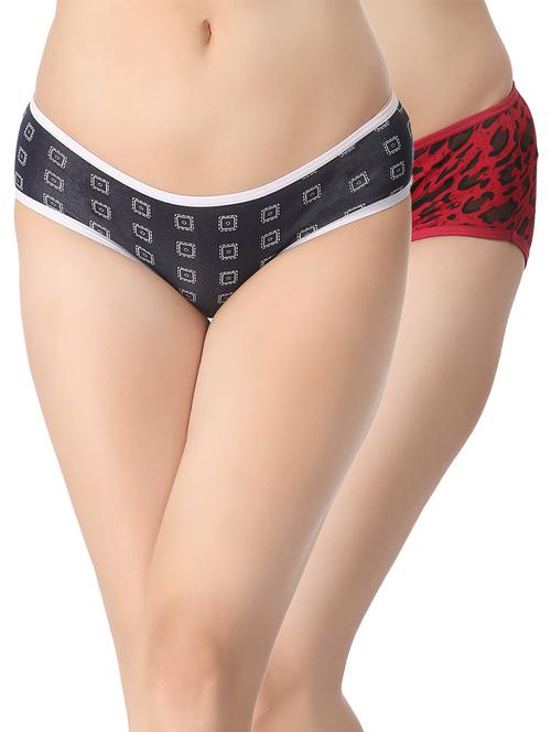 set of 2 multicolored printed nylon panties - 12975156 - Very Small Image - 1
