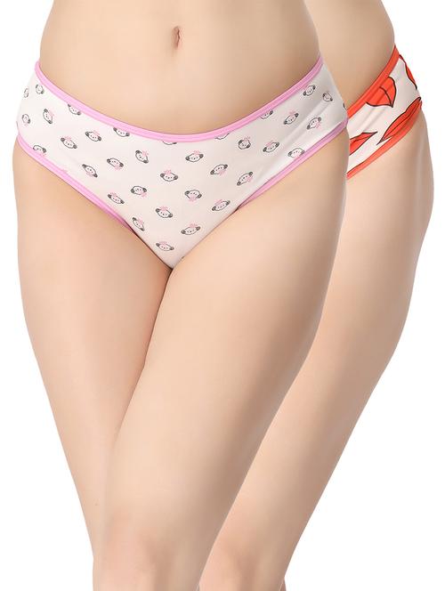set of 2 multicolored printed nylon panties - 12975161 - Very Small Image - 1