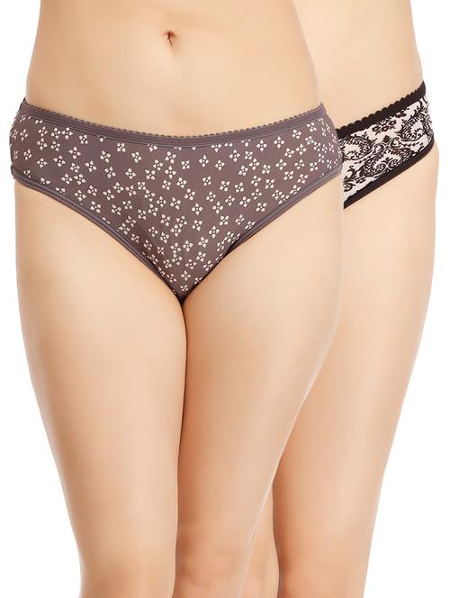 set of 2 multicolored printed nylon panties - 12975188 - Very Small Image - 1