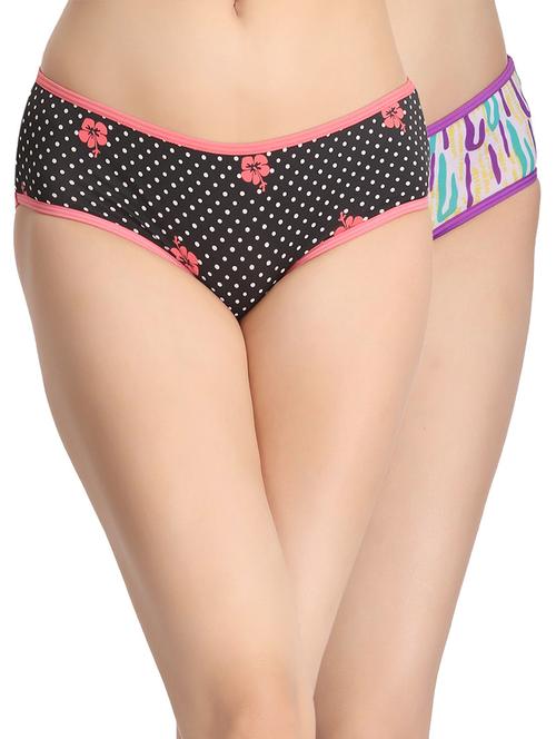 set of 2 multicolored printed nylon panties - 12975199 - Very Small Image - 1
