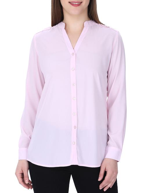 light pink polyester regular shirt - 12975771 - Very Small Image - 1
