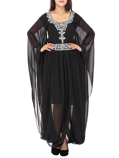 black embellished georgette dress - 12976982 - Very Small Image - 1