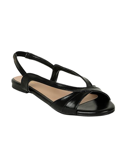 black leatherette back strap sandals - 12977205 - Very Small Image - 1