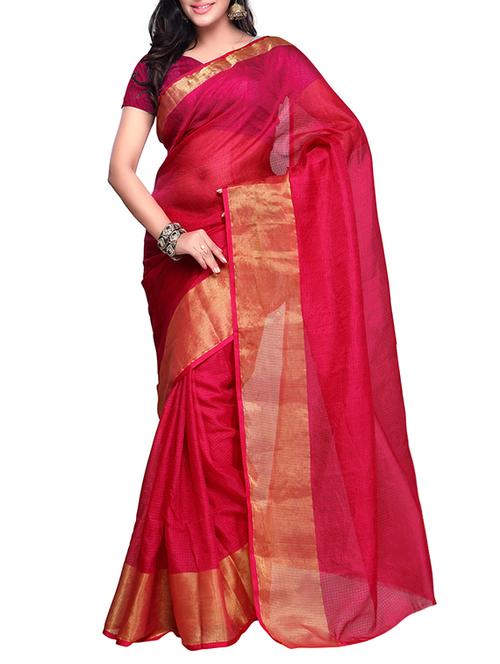 pink cotton saree - 1297824 - Very Small Image - 1