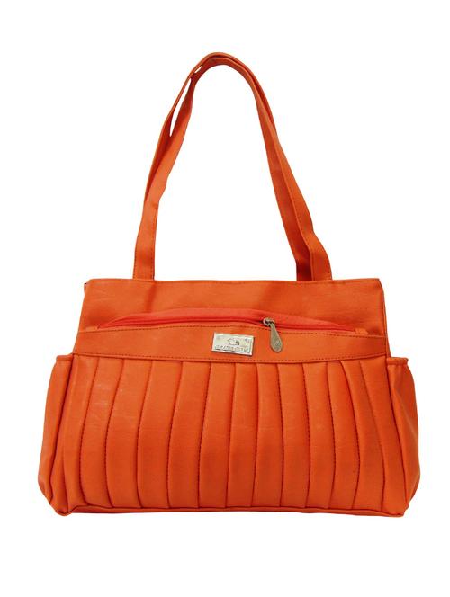 orange leatherette handbag - 12979456 - Very Small Image - 1
