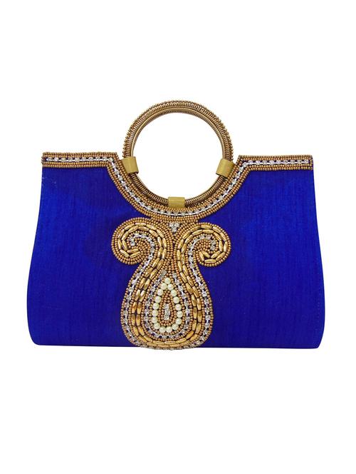 blue silk clutch - 12979503 - Very Small Image - 1