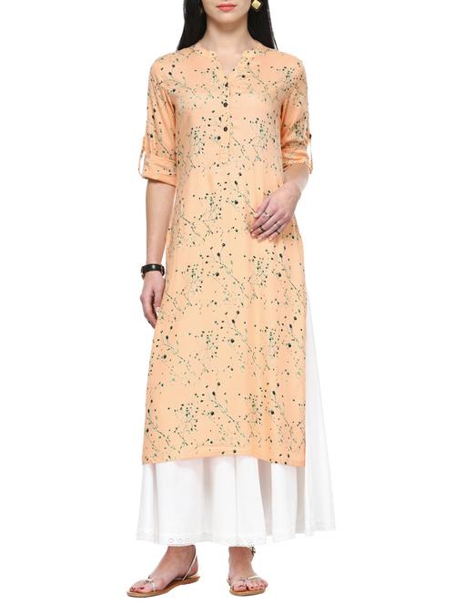 abstract printed kurta with palazzo set - 12980398 - Very Small Image - 1