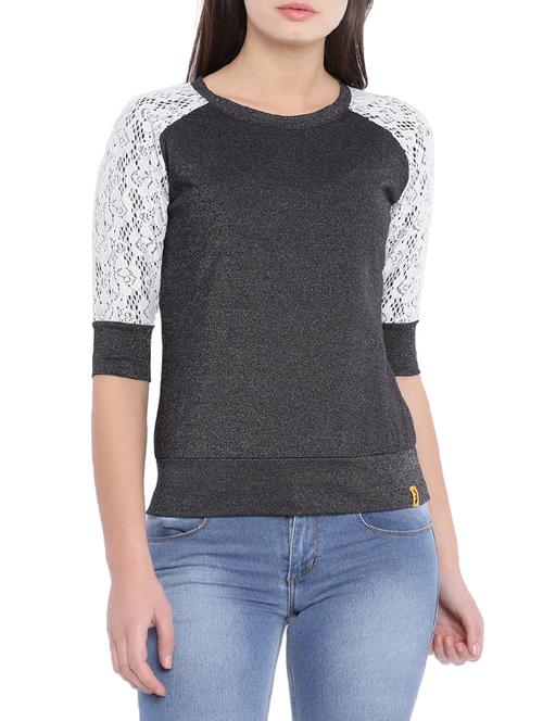 women's color block round neck t-shirt - 12984481 - Very Small Image - 1