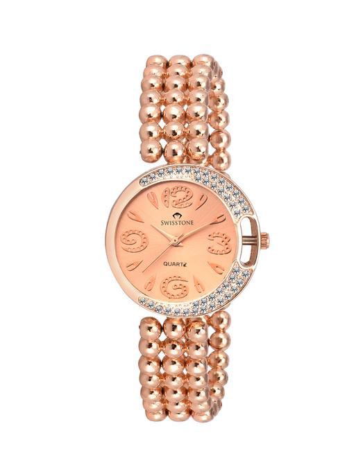 swisstone l4018rg-gld rose gold dial rose gold bracelet analog wrist watch for women/girls - 12984711 - Very Small Image - 1