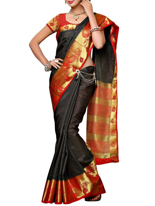 black mysore silk saree - 12985022 - Very Small Image - 1