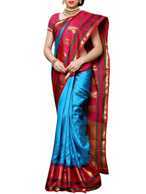 blue mysore silk saree - 12985034 - Very Small Image - 1
