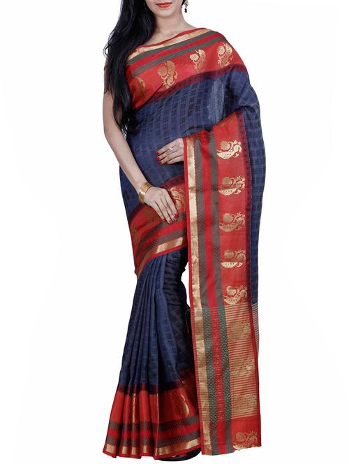 blue mysore silk saree - 12985037 - Very Small Image - 1