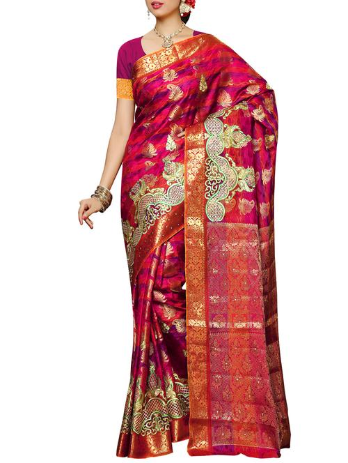 pink mysore silk saree - 12985051 - Very Small Image - 1
