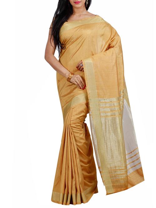 beige mysore silk saree - 12985057 - Very Small Image - 1