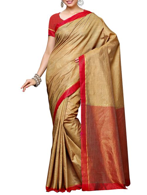 beige mysore silk saree - 12985066 - Very Small Image - 1