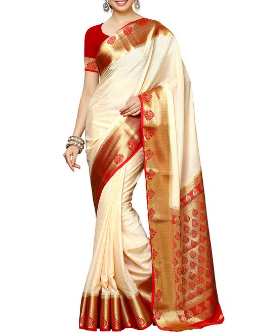 cream mysore silk saree - 12985076 - Very Small Image - 1